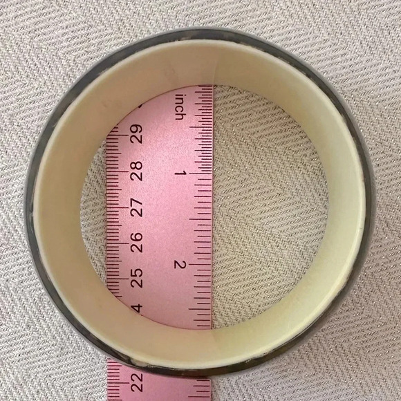 Lucite Acrylic Bangle Bracelet Brown & Turquoise Bohemian Swirls - Picture 6 of 10